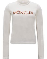 Moncler - Langärmeliges t-shirt mit logo - Lyst
