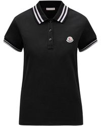 Moncler - Logo Patch Polo Shirt Black - Lyst