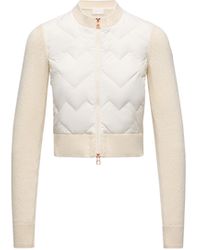 Moncler - Padded Wool Blend Zip-Up Cardigan - Lyst