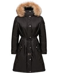 Moncler - Moncler Moustique Hooded Shearling Trimmed Long Down Parka - Lyst