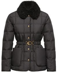Moncler - Moncler Cygnes Belted Short Down Jacket - Lyst