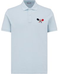Moncler - Poloshirt mit tennis-logoaufnäher - Lyst