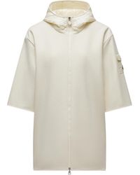 Moncler - Capa Con Cremallera Y Capucha De Lana, Mujer, Talla - Lyst