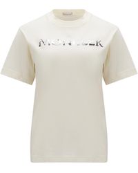 Moncler - Camicia con logo in paillette - Lyst