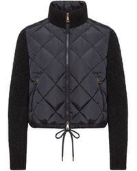 Moncler - Moncler Cotton Blend Padded Zip-Up Cardigan - Lyst