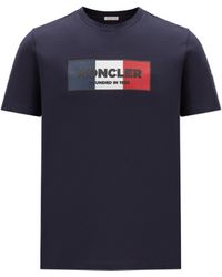 Moncler - Camiseta con motivo tricolor - Lyst