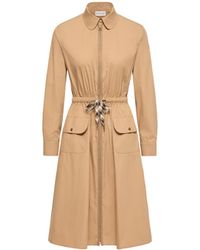 Moncler - Moncler Cotton Blend Knee-Length Dress - Lyst