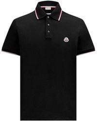 Moncler - Tricolor-Trimmed Cotton Piquet Polo Shirt - Lyst