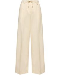 Moncler - Moncler Wool Gabardine Tailored Trousers - Lyst