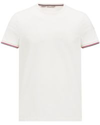Moncler - Moncler Tricolour-Trimmed Cotton T-Shirt - Lyst