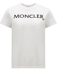 Moncler - T-shirt mit logostickerei - Lyst