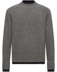 Moncler - Moncler Leather Logo Wool & Cashmere Blend Jumper - Lyst