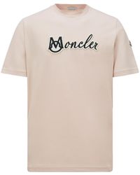 Moncler - Embroidered Varsity Logo Cotton T-Shirt - Lyst