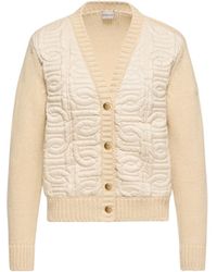 Moncler - Moncler Chain Quilted Padded V-Neck Cardigan - Lyst