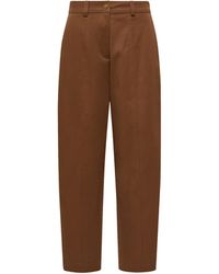 Moncler - Hose Mit Geradem Bein Aus Baumwoll-Gabardine, Damen, Größe - Lyst