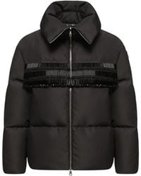 Moncler - Moncler Manchot Beaded-Trim Mid-Length Down Jacket - Lyst