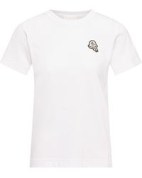 Moncler - Moncler Logo Patch Cotton T-Shirt - Lyst