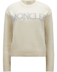 Moncler - Pullover aus wolle mit logo - Lyst