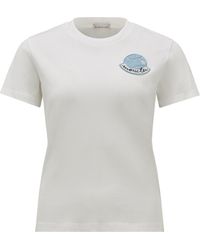 Moncler - Tennis Logo Patch T-shirt White - Lyst