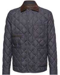 Moncler - Moncler Kryen Diamond Quilted Denim Down Shirt Jacket - Lyst