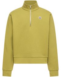 Moncler - Moncler Sweatshirt Aus Baumwolle Mit Reißverschluss Und Logo, Herren, Größe - Lyst
