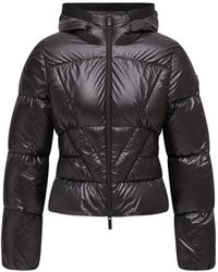 Moncler - Plumífero Corto Con Capucha Y Acolchado Geométrico Wineck, Mujer, Talla - Lyst
