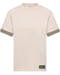 Moncler - Moncler Crochet-Trimmed Cotton Logo T-Shirt - Lyst