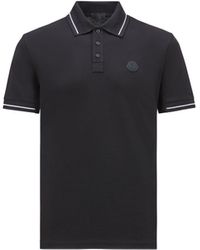 Moncler - Logo Patch Polo Shirt Black - Lyst