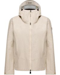 Moncler - Moncler Chaqueta Con Capucha De Mezcla De Lino Chartres, Mujer, Talla - Lyst
