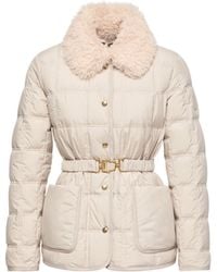 Moncler - Moncler Cygnes Belted Short Down Jacket - Lyst