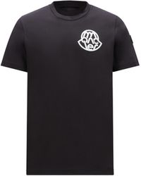 Moncler - T-shirt mit logo-motiv - Lyst