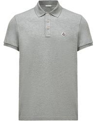 Moncler - Poloshirt Aus Baumwolle Mit Logoaufnäher, Herren, Größe - Lyst