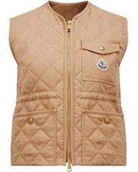 Moncler - Vigny Diamond-Quilted Padded Linen Gilet - Lyst