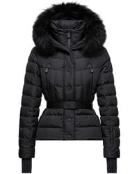 Moncler - Beverley Hooded Shearling-Trimmed Ski Down Jacket - Lyst