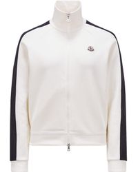 Moncler - Piquet Zip-up Sweatshirt White - Lyst