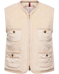 Moncler - Moncler Mimosas Braided Trim Teddy Down Gilet - Lyst