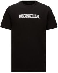 Moncler - Camiseta De Algodón Con Logotipo Difuminado, Hombre, Talla - Lyst