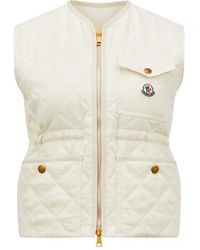 Moncler - Vigny Diamond-Quilted Padded Linen Gilet - Lyst