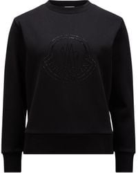 Moncler - Pullover mit kristall-logo - Lyst