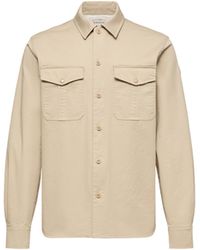 Moncler - Moncler Cotton Blend Gabardine Long Sleeve Shirt - Lyst