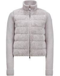 Moncler - Padded Wool & Teddy Zip-Up Cardigan - Lyst