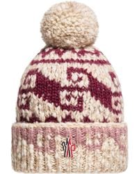 Moncler - Moncler Alpaca & Wool Blend Beanie With Pom Pom - Lyst