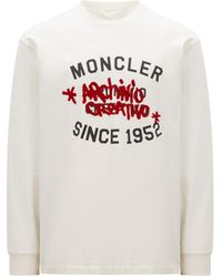 Moncler - T-shirt à manches longues et logo - Lyst