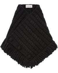 Moncler - Moncler Cable Knit Alpaca Blend Neck Scarf - Lyst