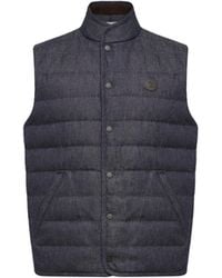 Moncler - Moncler Liorane Denim Down Gilet - Lyst