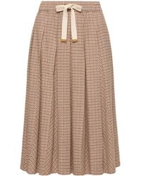 Moncler - Moncler Falda Midi De Lana Con Microcuadros, Mujer, Talla - Lyst