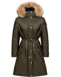 Moncler - Moncler Moustique Hooded Shearling Trimmed Long Down Parka - Lyst