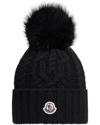 Moncler - Moncler Cashmere Blend Beanie With Pom Pom - Lyst