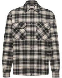 Moncler - Moncler Check Cotton Flannel Zip-Up Shirt - Lyst