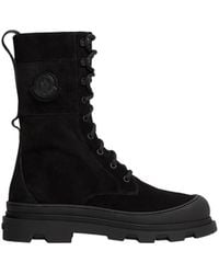 Moncler - Moncler Vera High Suede Lace-Up Boots - Lyst
